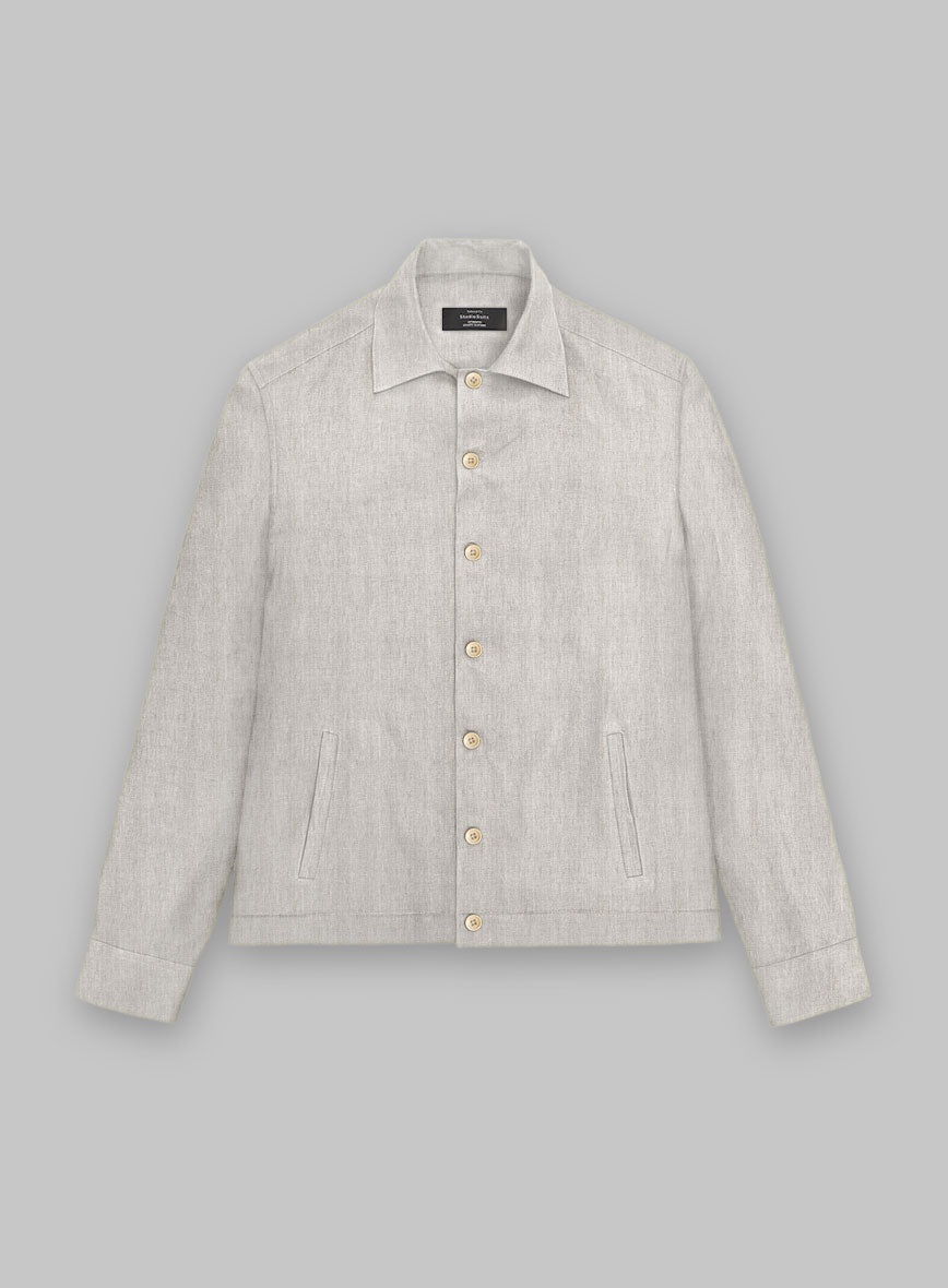 Trucker Italian Meadow Linen Shirt - StudioSuits