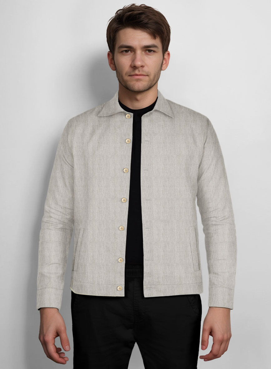 Trucker Italian Meadow Linen Shirt - StudioSuits