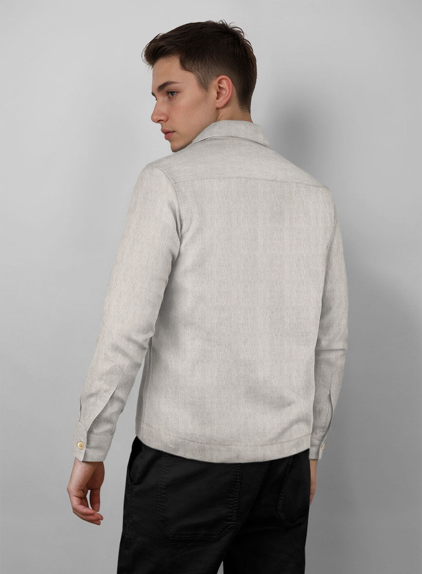 Trucker Italian Meadow Linen Shirt - StudioSuits