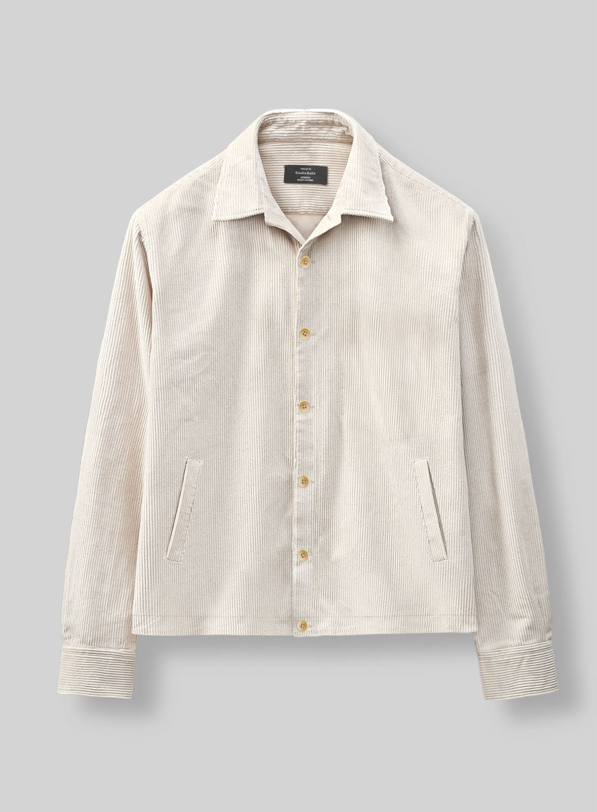 Trucker Ivory Corduroy Shirt - StudioSuits