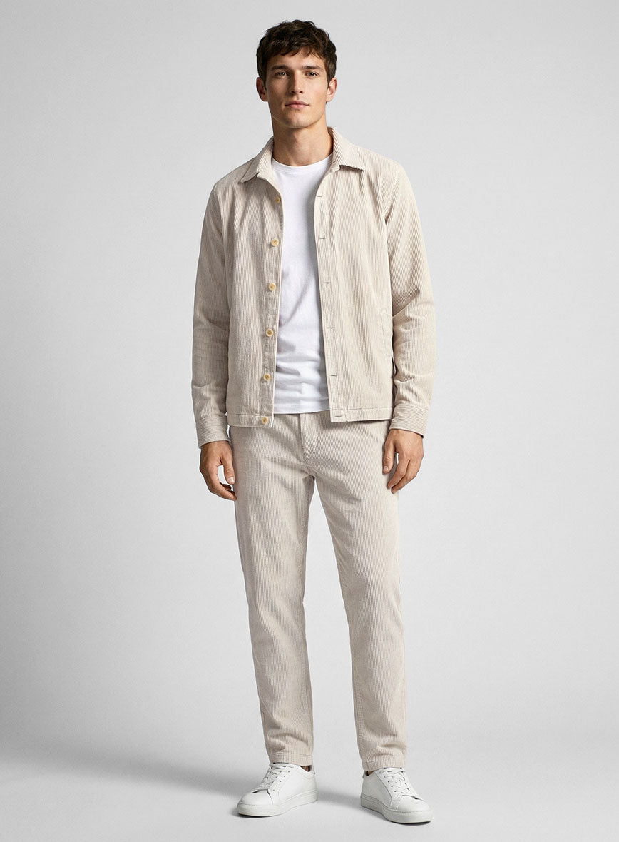 Trucker Ivory Corduroy Shirt - StudioSuits