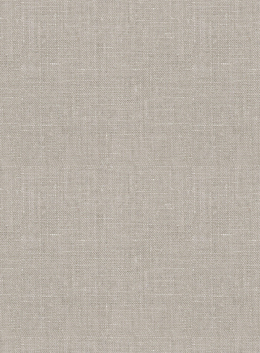 Trucker Ivy Beige Linen Shirt - StudioSuits