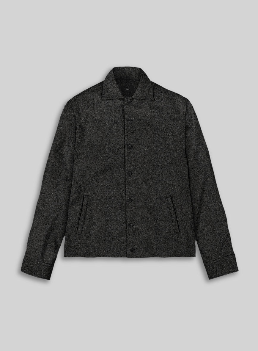 Trucker Light Weight Hamburg Charcoal Tweed Shirt - StudioSuits