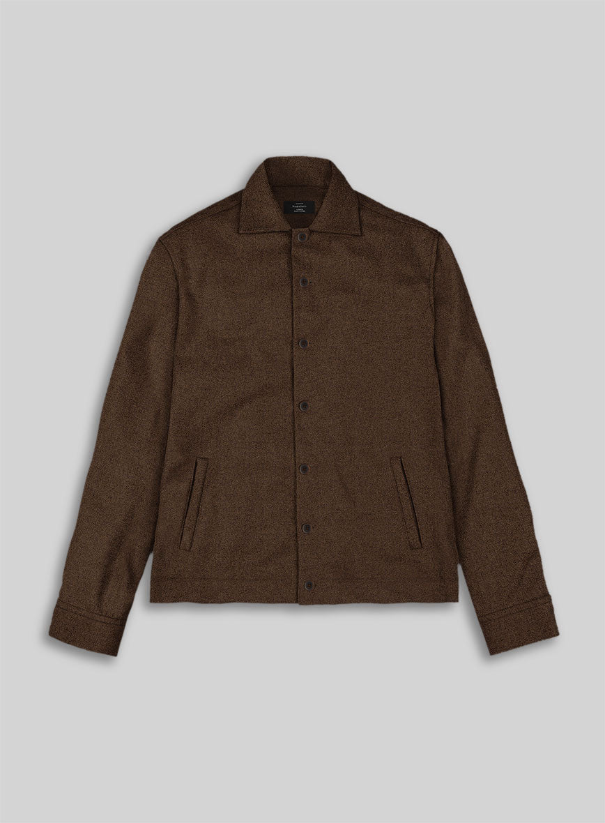 Trucker Naples Caffe Brown Tweed Shirt - StudioSuits