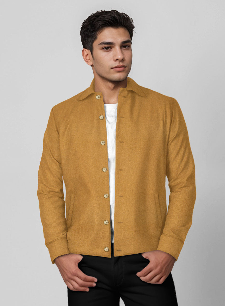 Trucker Naples Yellow Tweed Shirt - StudioSuits