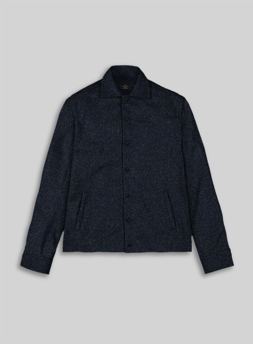 Trucker Playman Blue Denim Tweed Shirt - StudioSuits