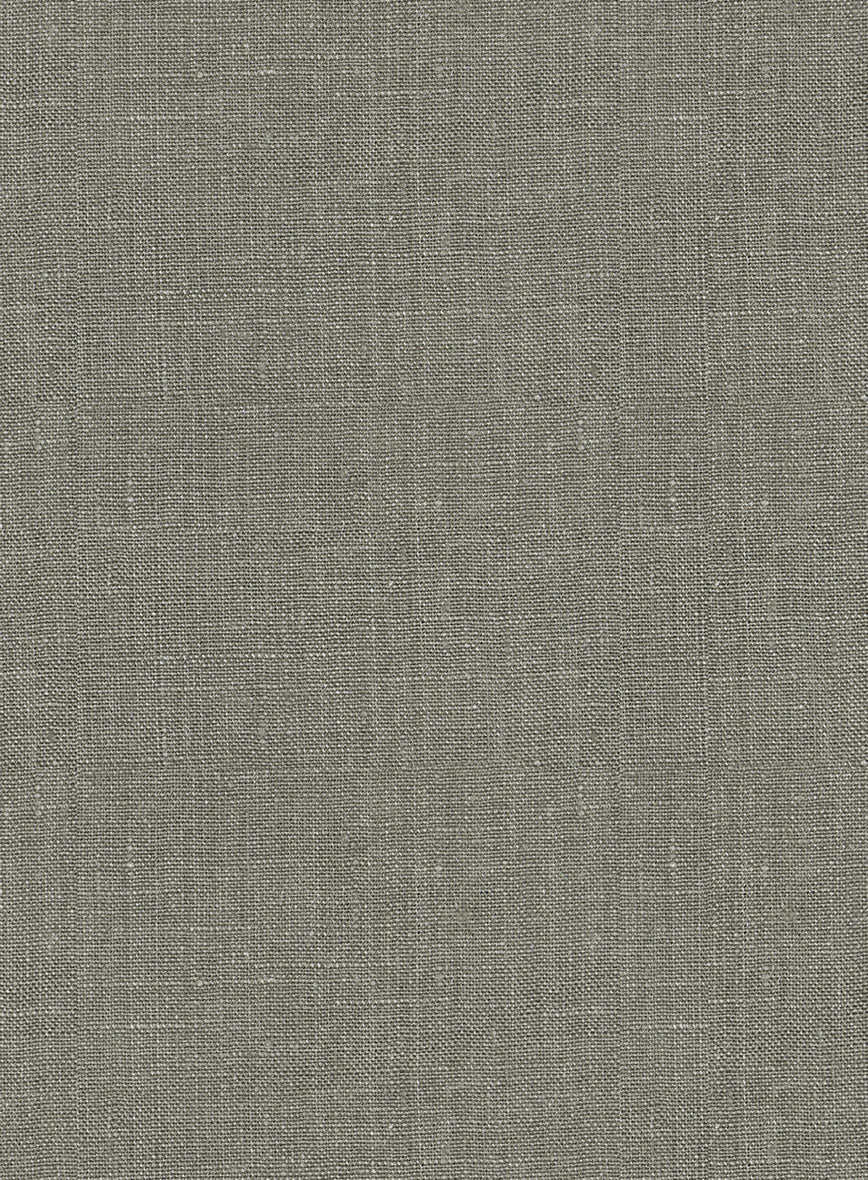 Trucker Sage Green Linen Shirt - StudioSuits