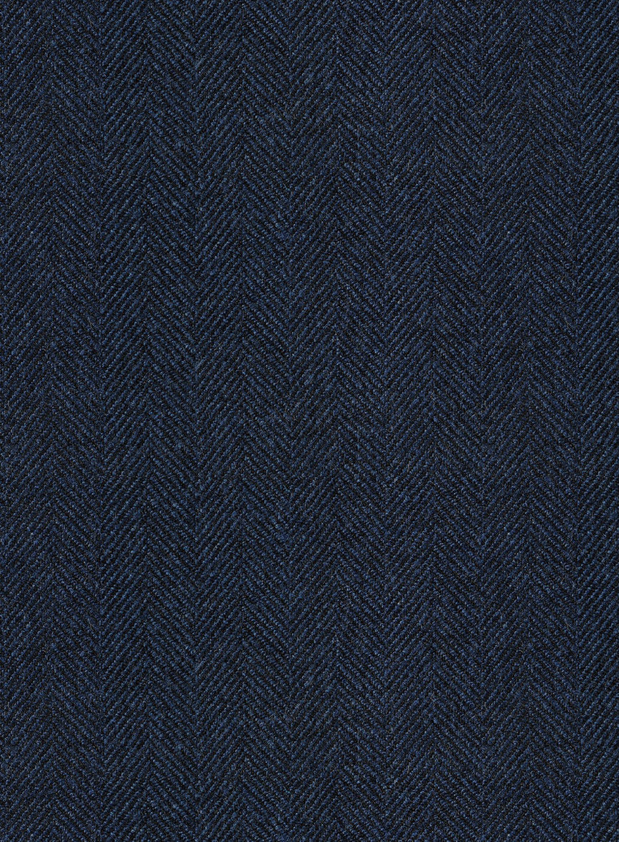 Trucker Showman Blue Herringbone Tweed Shirt - StudioSuits
