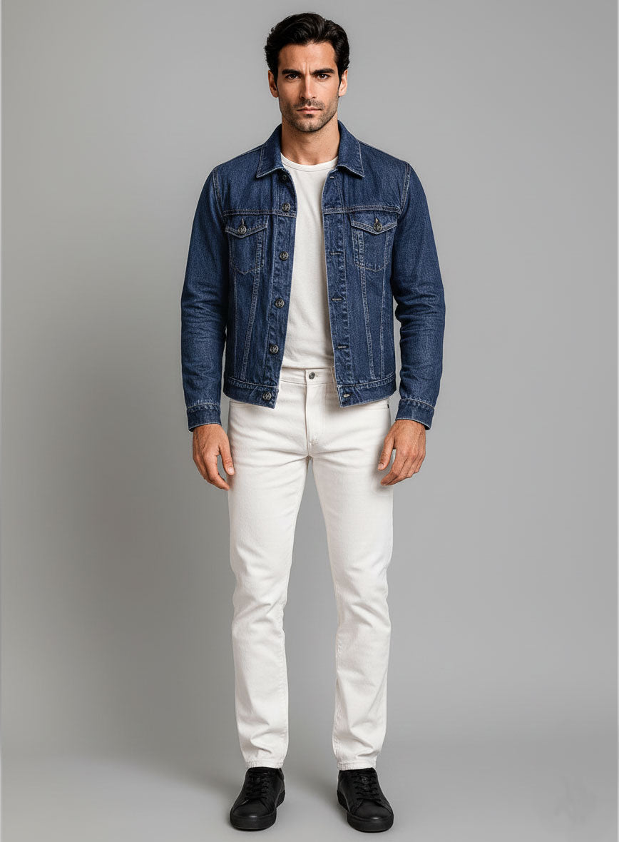 Trucker Vintage Blue Denim Jacket - StudioSuits