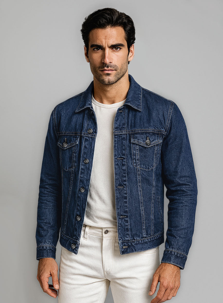 Trucker Vintage Blue Denim Jacket - StudioSuits