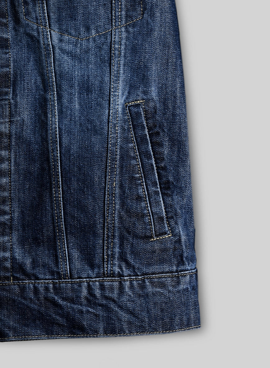 Trucker Vintage Blue Denim Jacket - StudioSuits