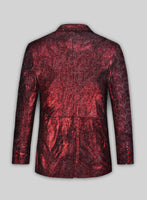 Twilight Red Leather Blazer - StudioSuits