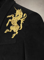 Unicorn Embroidery Velvet Blazer - StudioSuits
