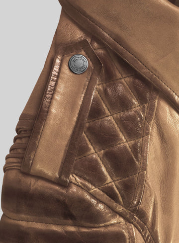 Women's Valencia Burnt Tan Leather Jacket - StudioSuits