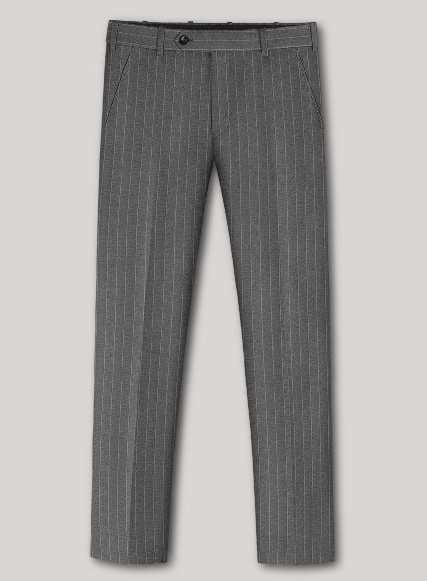 VBC Perennial Ash Gray Pinstripe Wool Pants - StudioSuits