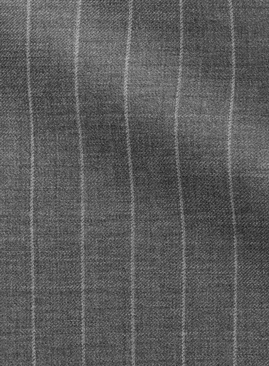 VBC Perennial Ash Gray Pinstripe Wool Pants - StudioSuits