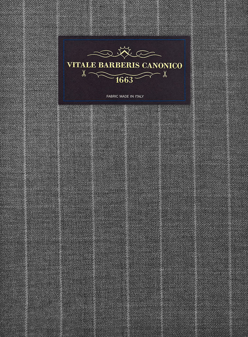 VBC Perennial Ash Gray Pinstripe Wool Pants - StudioSuits