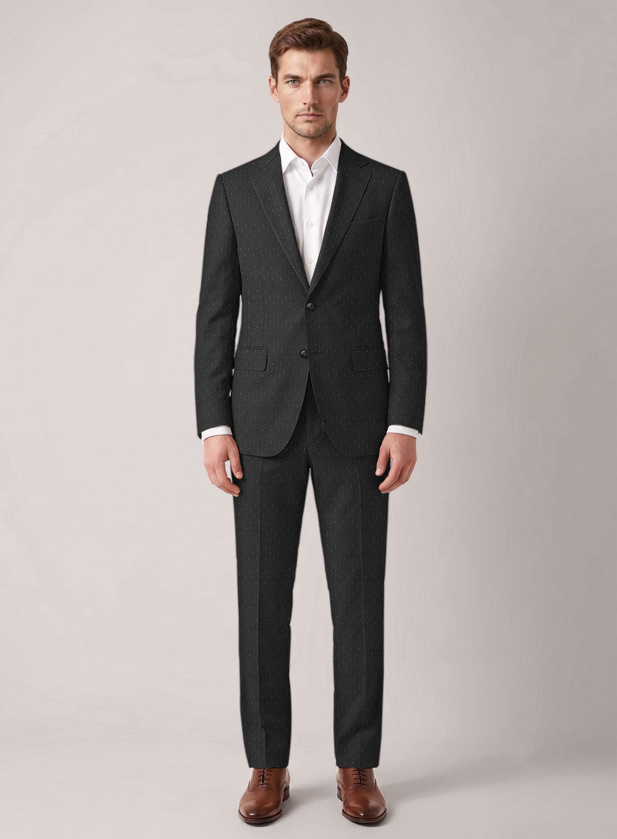 VBC Perennial Black Fleck Stripe Wool Suit - StudioSuits