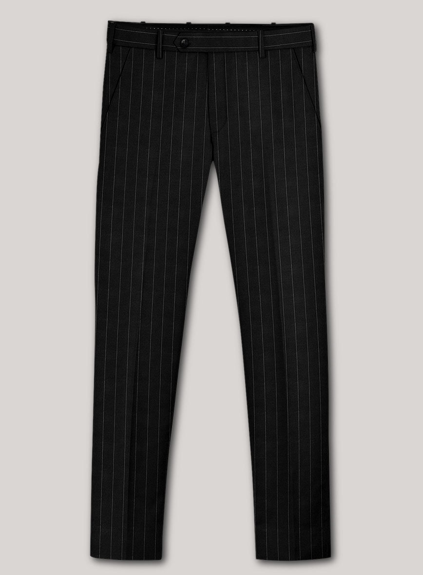 VBC Perennial Black Pinstripe Wool Suit - StudioSuits