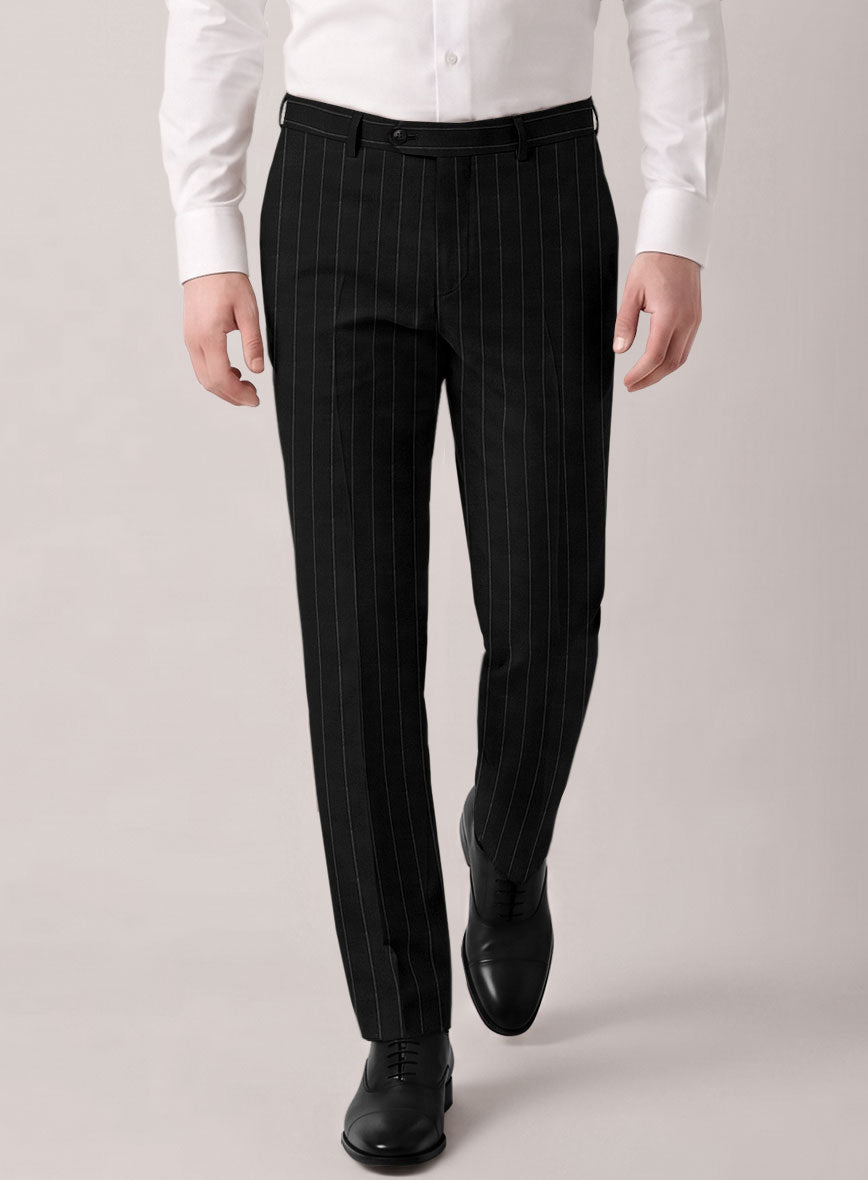 VBC Perennial Black Pinstripe Wool Suit - StudioSuits