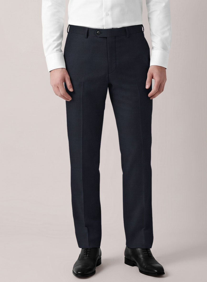 VBC Perennial Blue Noir Mini Birdseye Wool Pants - StudioSuits