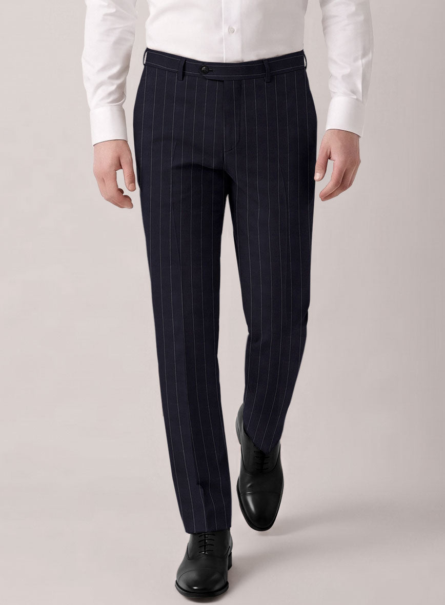 VBC Perennial Blue Pinstripe Wool Pants - StudioSuits
