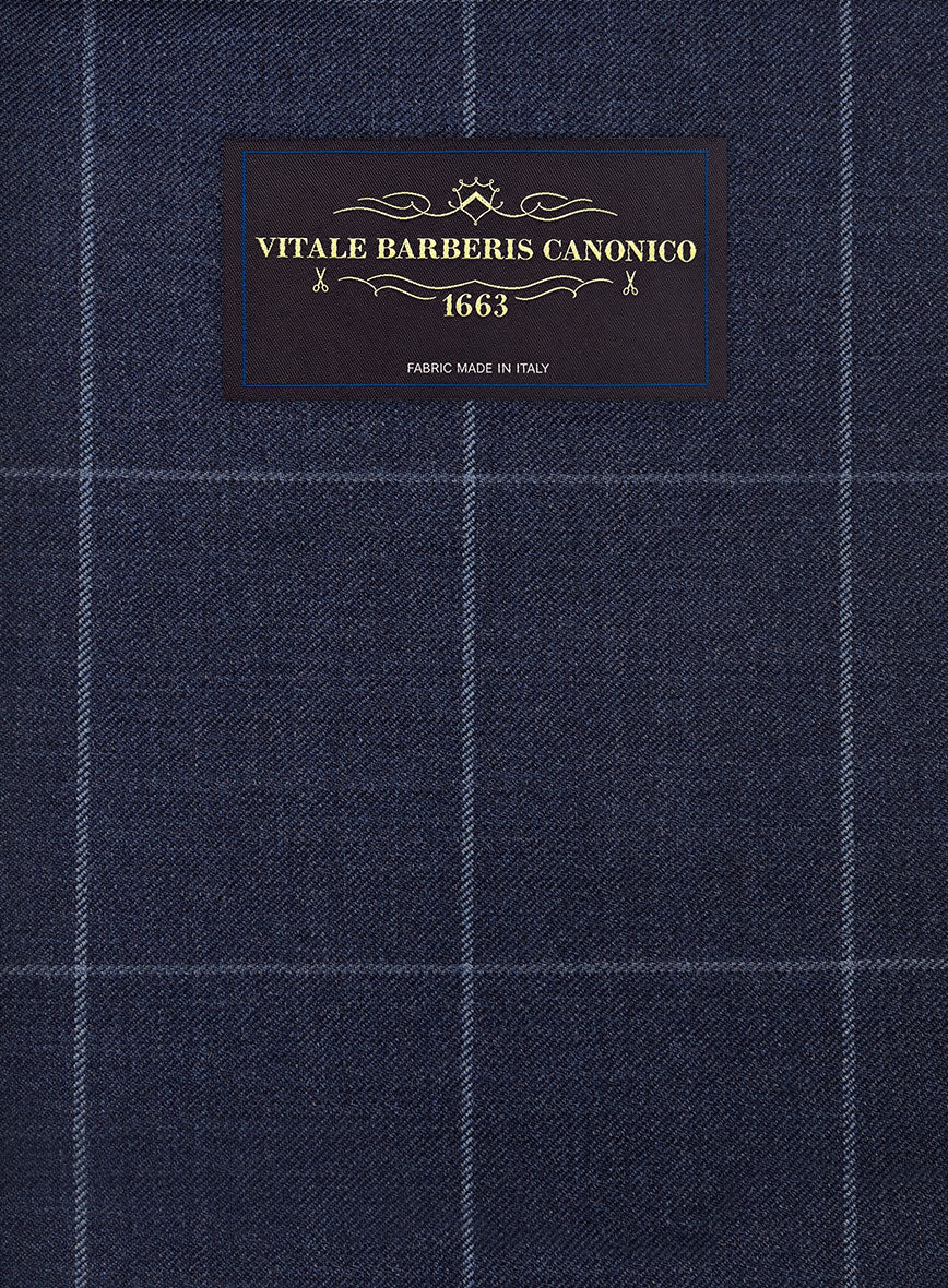 VBC Perennial Blue Windowpane Wool Pants - StudioSuits