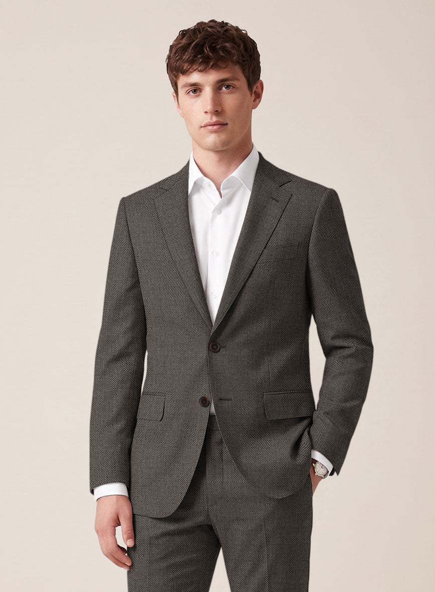 VBC Perennial Brown Birdseye Wool Jacket - StudioSuits
