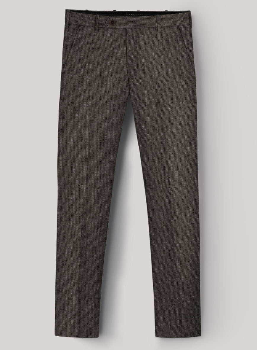 VBC Perennial Brown Birdseye Wool Pants - StudioSuits