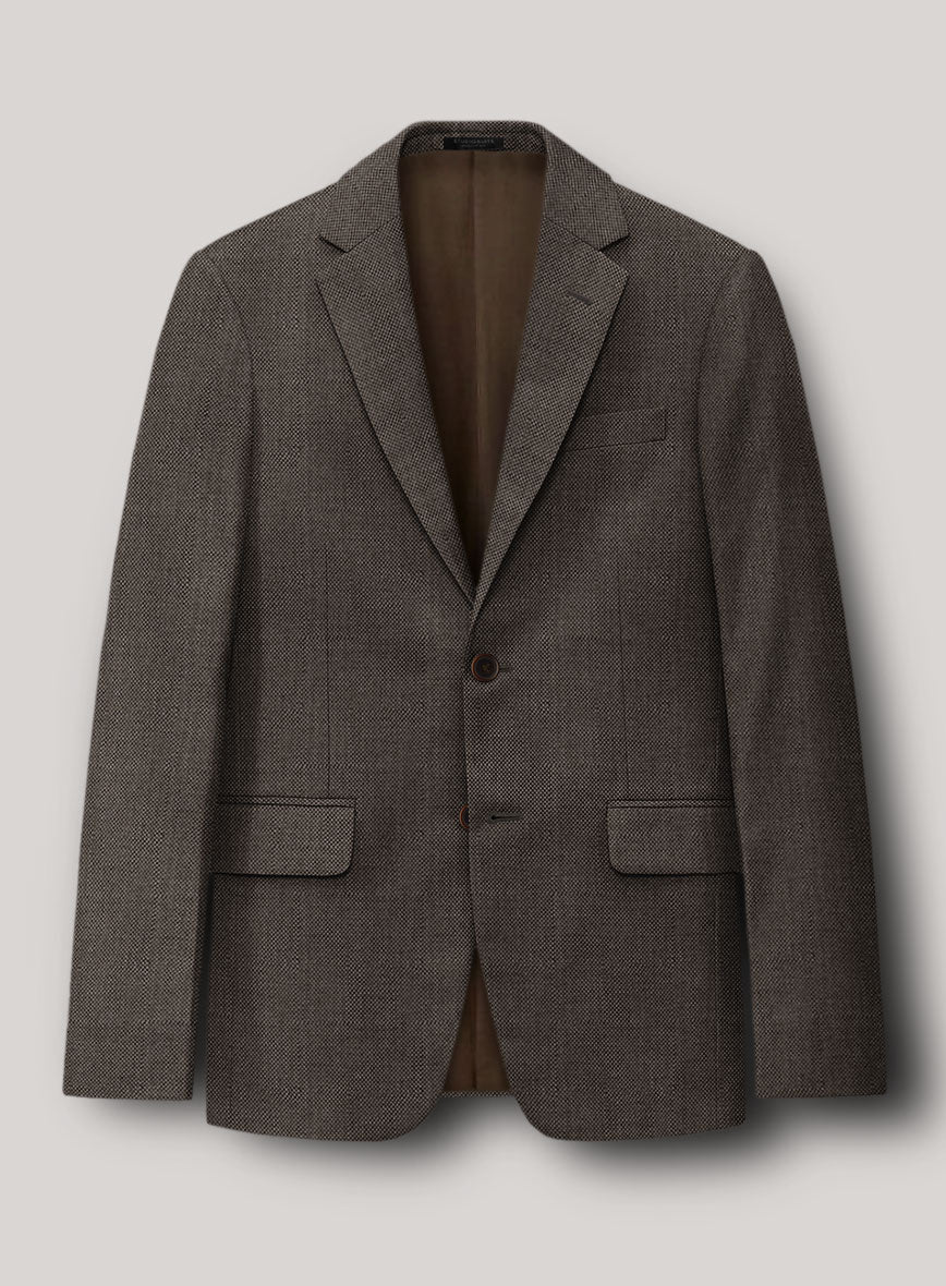 VBC Perennial Brown Birdseye Wool Jacket - StudioSuits