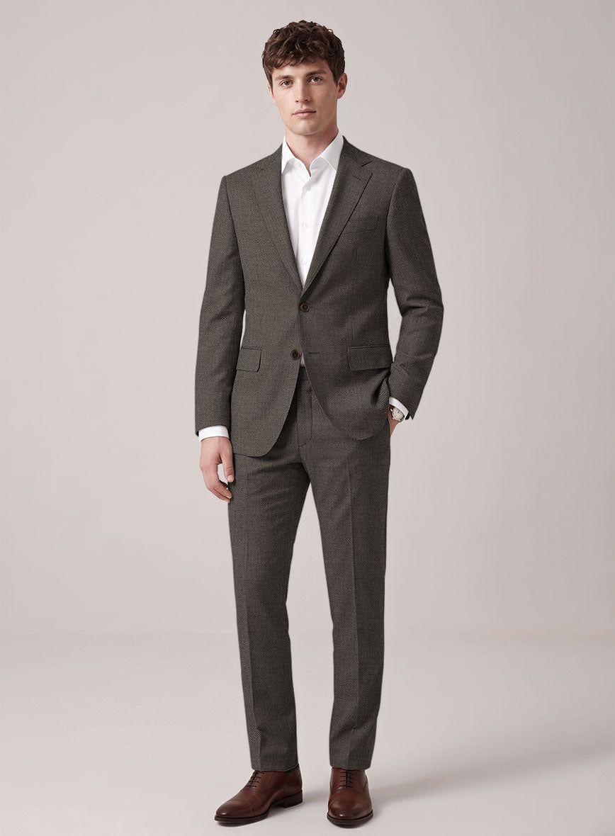 VBC Perennial Brown Birdseye Wool Suit - StudioSuits