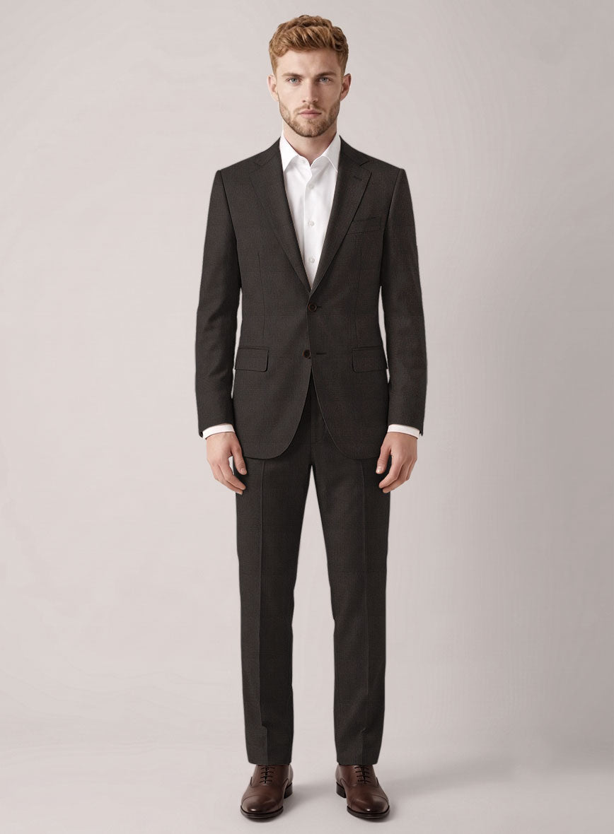 VBC Perennial Brown Glen Check Wool Suit - StudioSuits