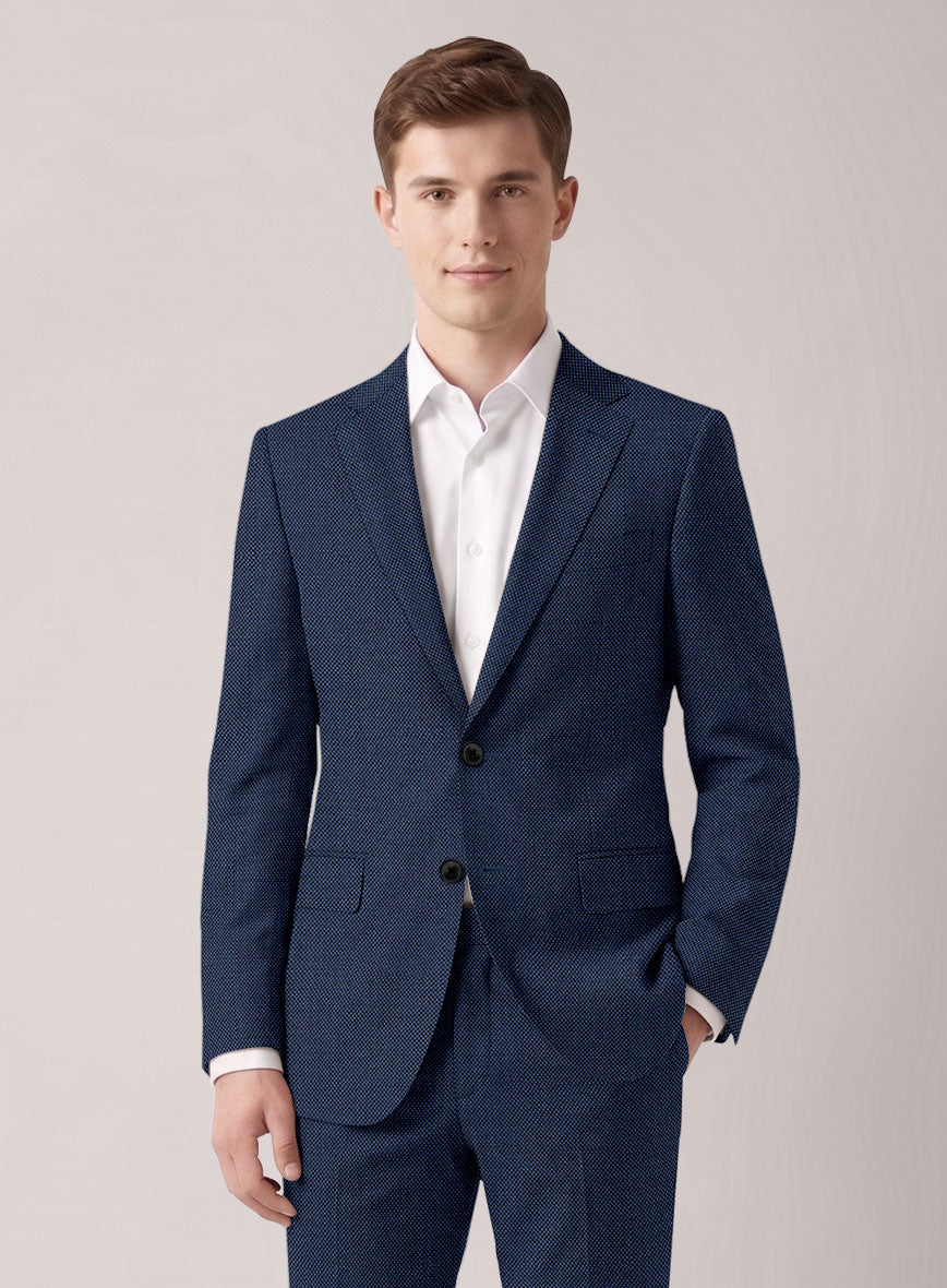 VBC Perennial Capri Blue Birdseye Wool Jacket - StudioSuits