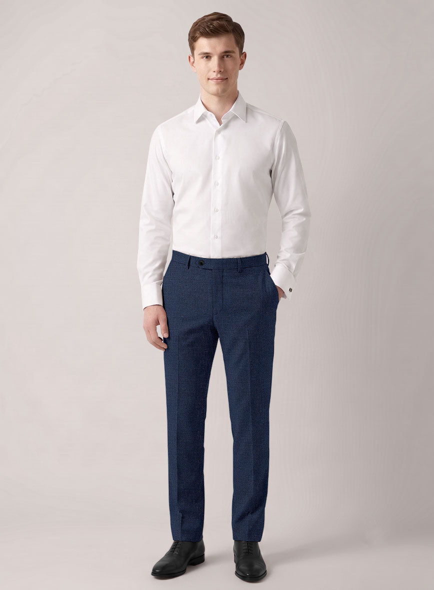 VBC Perennial Capri Blue Birdseye Wool Pants - StudioSuits