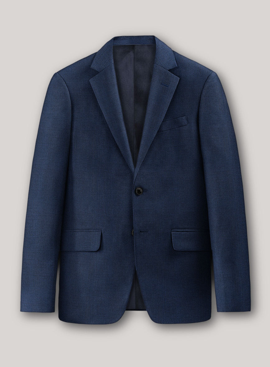 VBC Perennial Capri Blue Birdseye Wool Jacket - StudioSuits