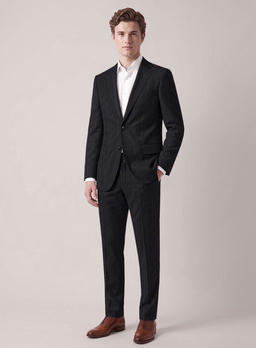 VBC Perennial Charcoal Blue Pinstripe Wool Suit - StudioSuits