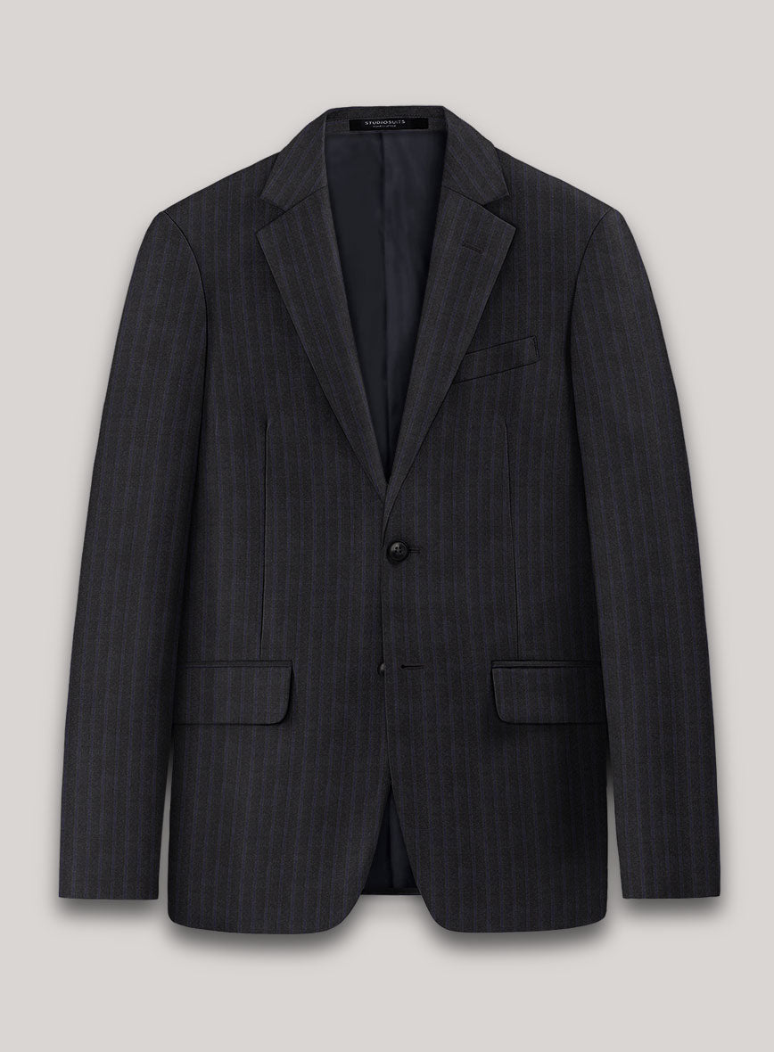 VBC Perennial Charcoal Blue Pinstripe Wool Suit - StudioSuits