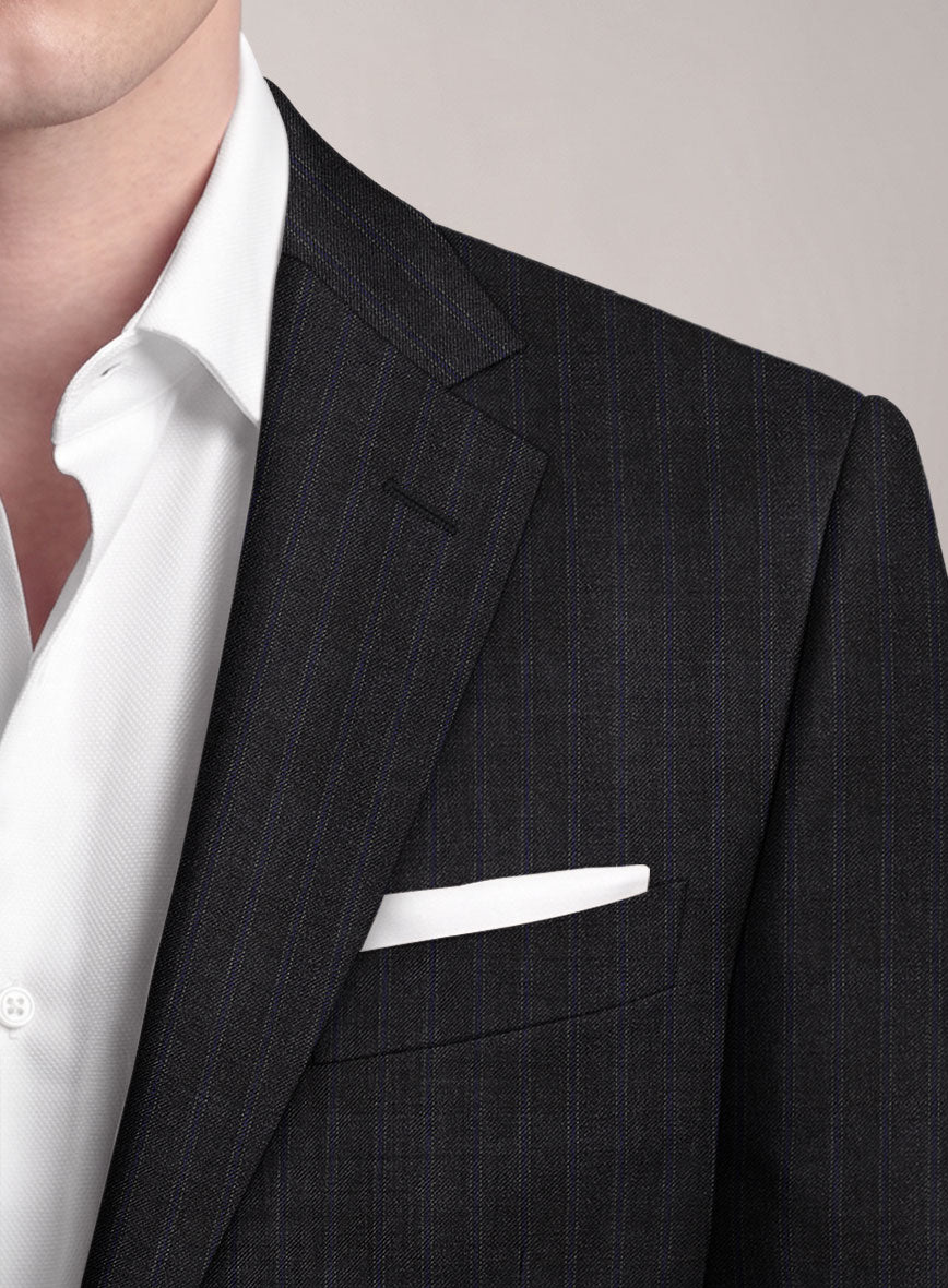 VBC Perennial Charcoal Blue Pinstripe Wool Suit - StudioSuits