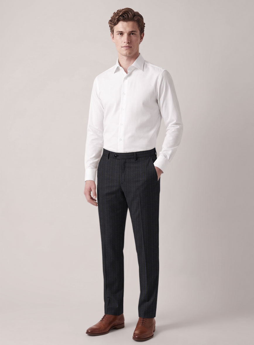 VBC Perennial Charcoal Blue Pinstripe Wool Suit - StudioSuits