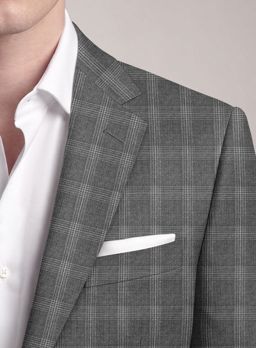 VBC Perennial Charcoal Glen Check Wool Jacket - StudioSuits