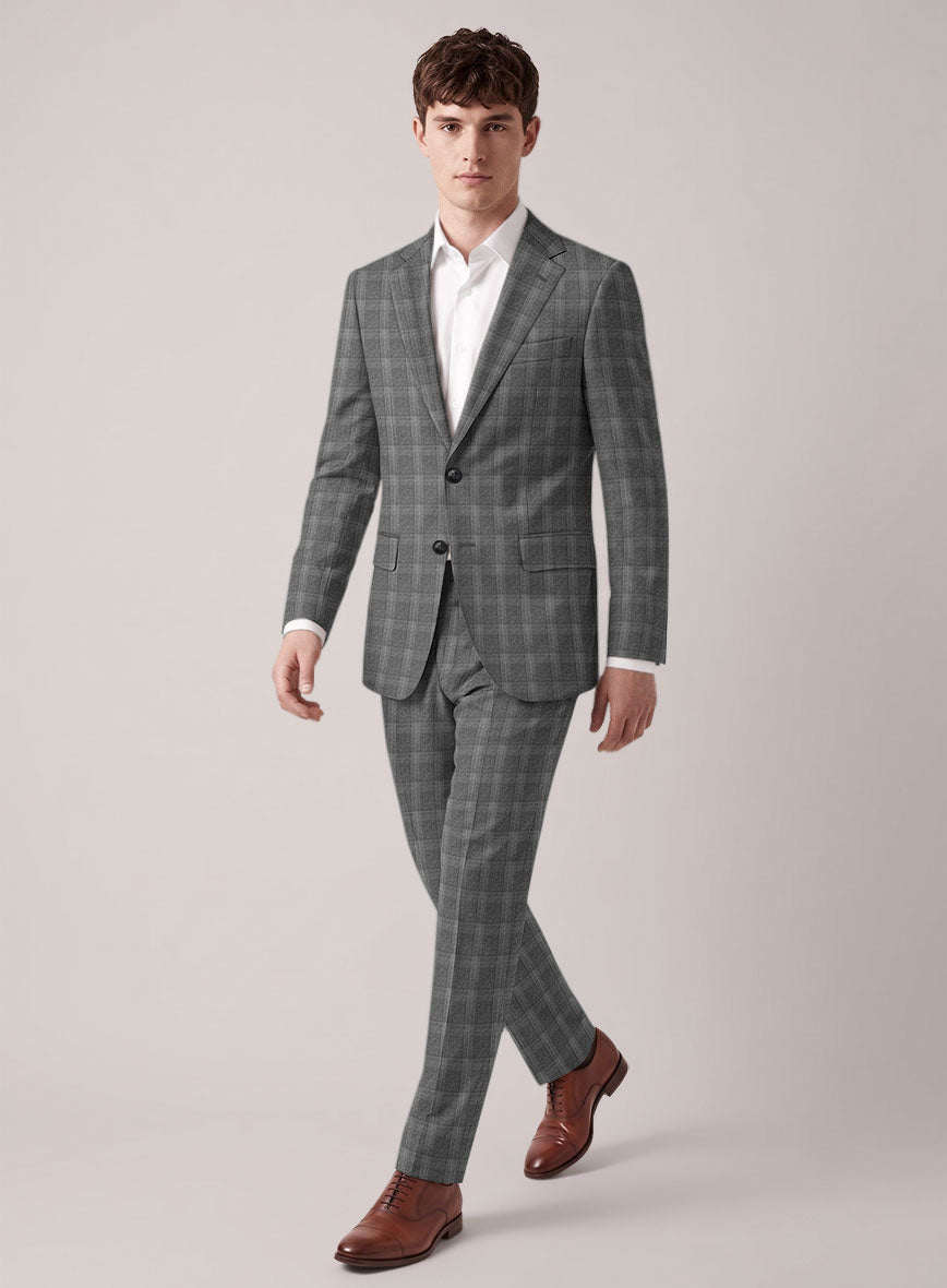 VBC Perennial Charcoal Glen Check Wool Suit - StudioSuits