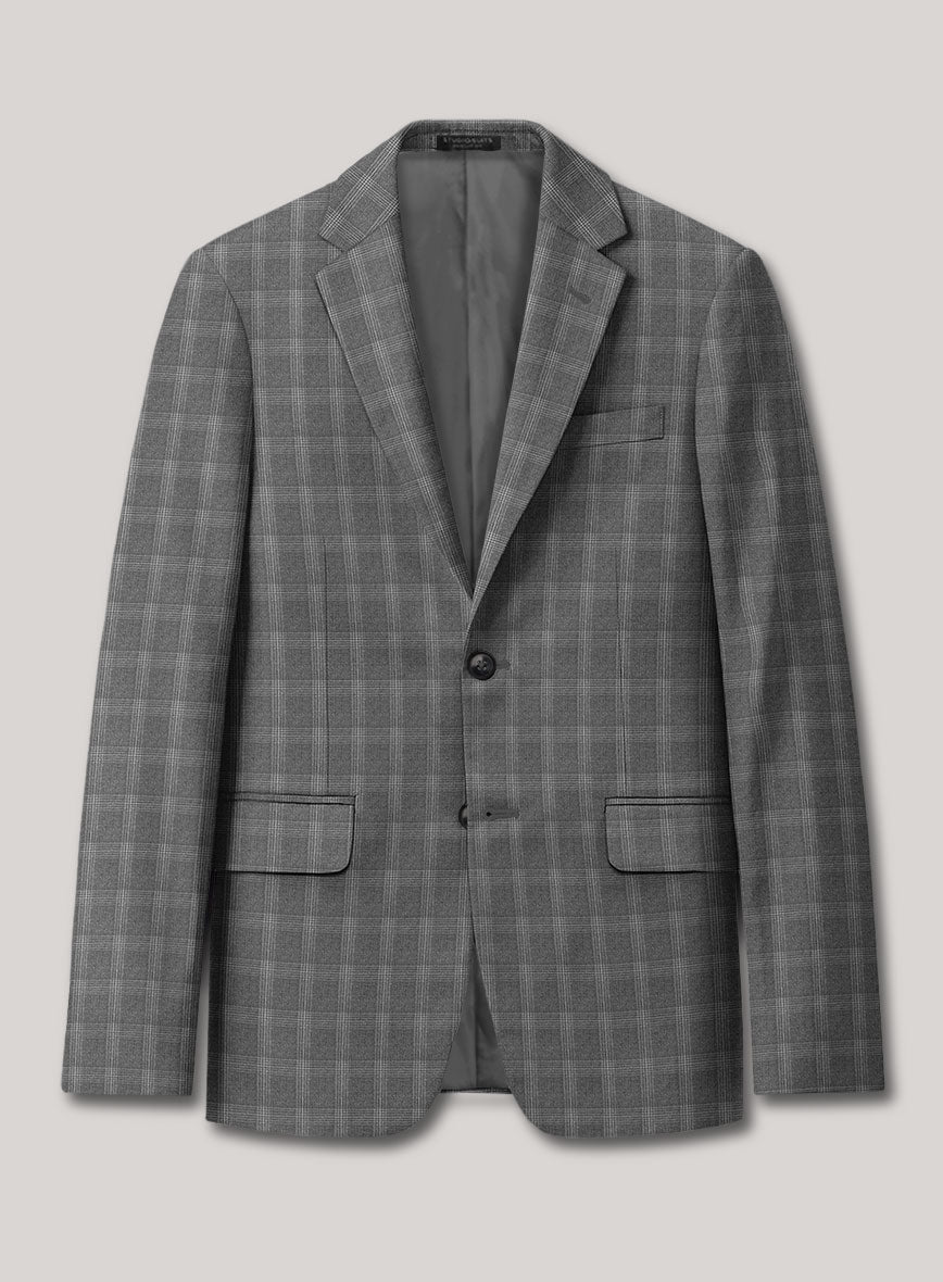 VBC Perennial Charcoal Glen Check Wool Suit - StudioSuits