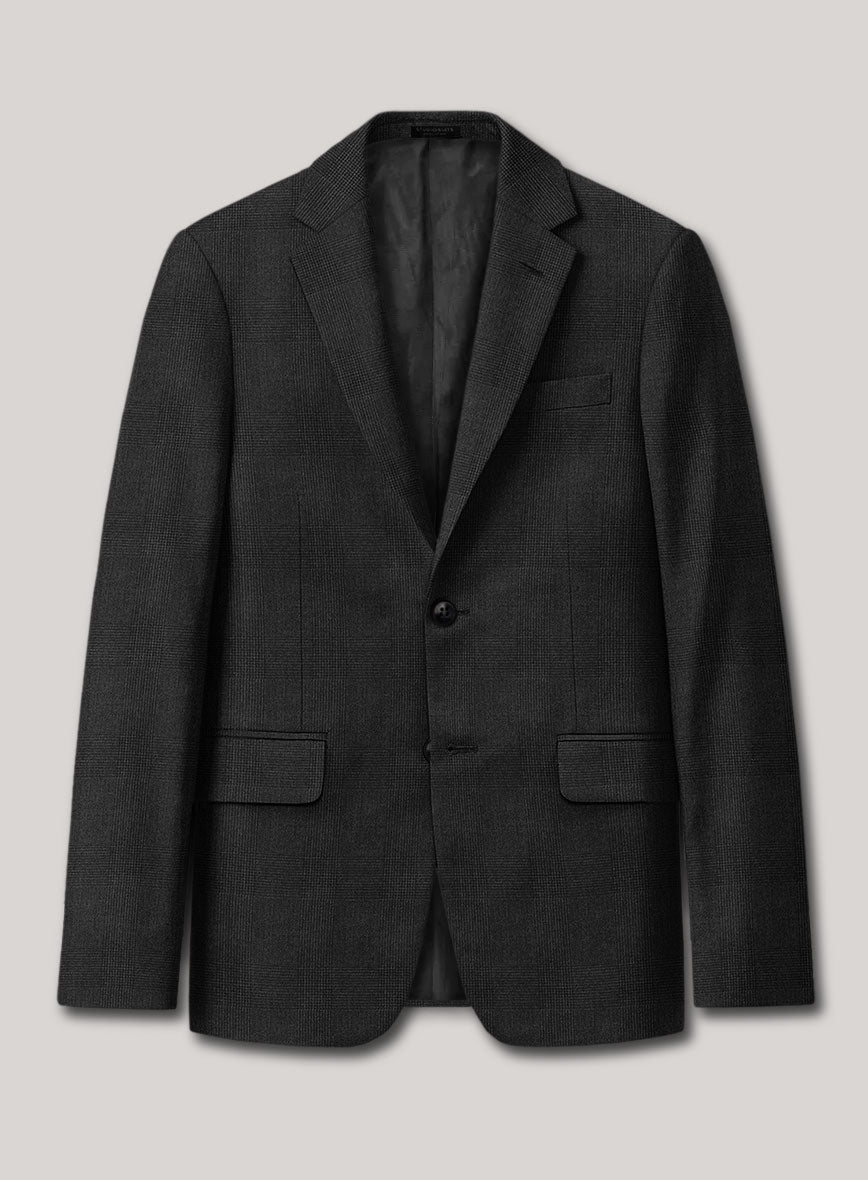 VBC Perennial Charcoal Gray Glen Check Wool Jacket - StudioSuits