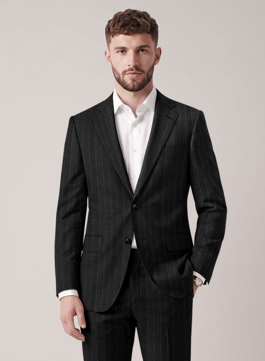 VBC Perennial Charcoal Pinstripe Wool Jacket - StudioSuits