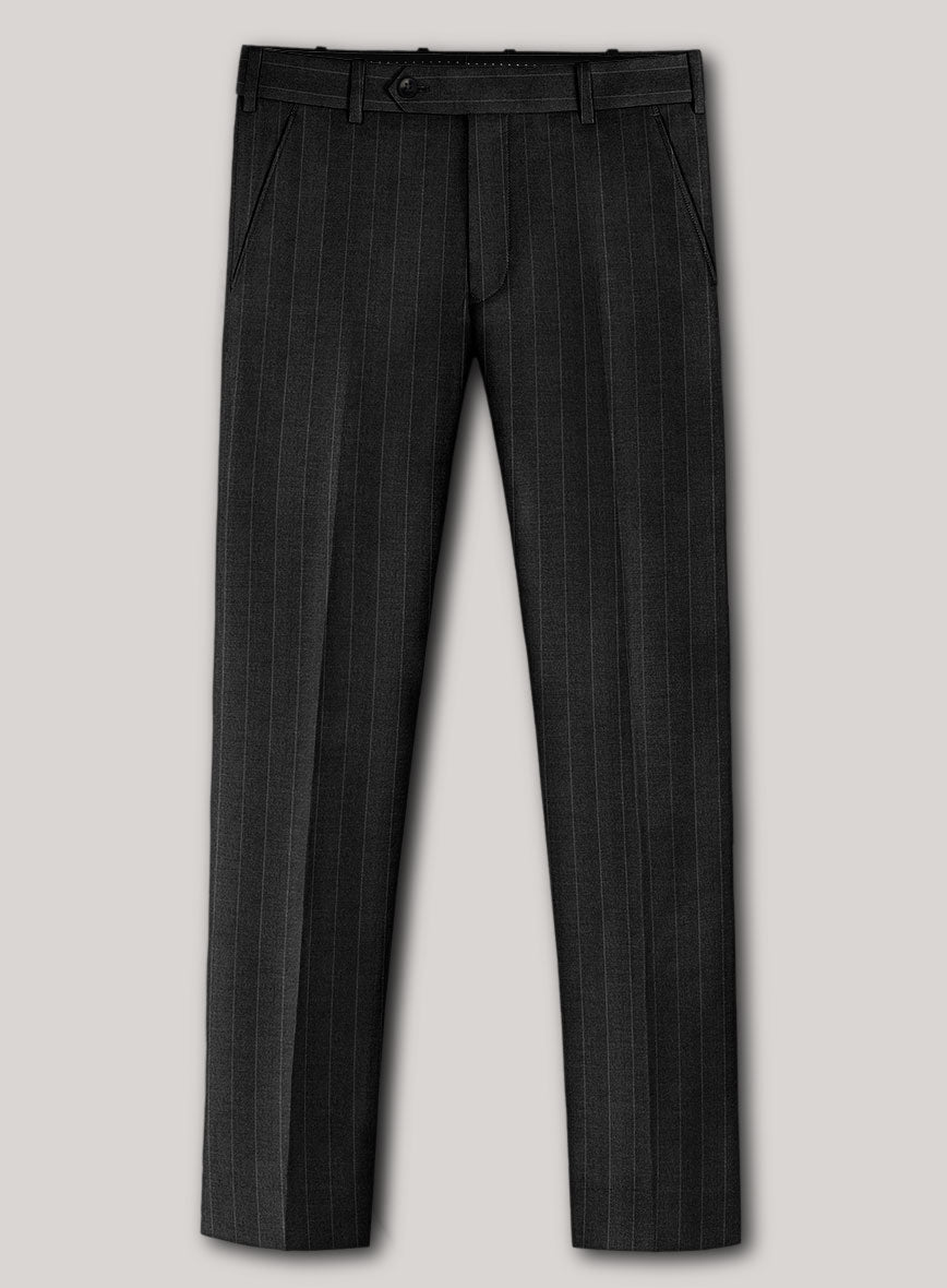VBC Perennial Charcoal Pinstripe Wool Pants - StudioSuits