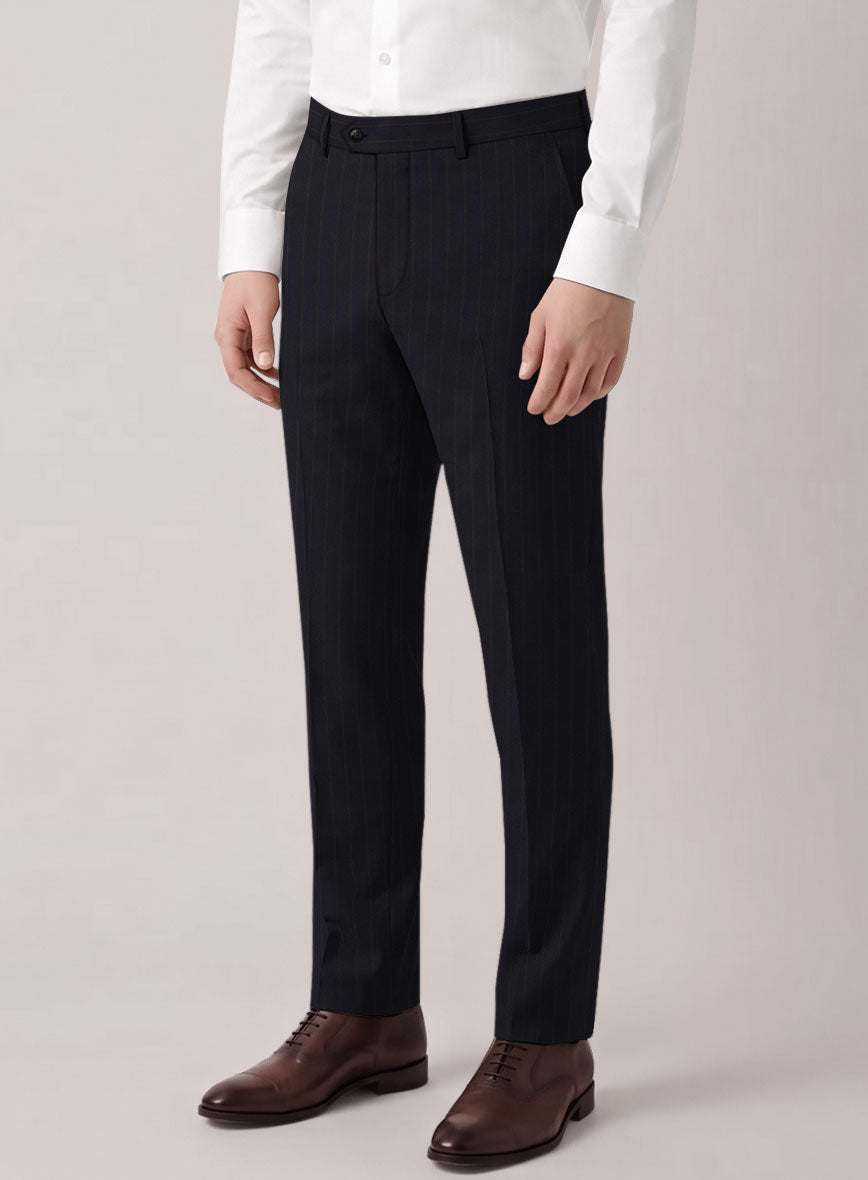 VBC Perennial Dark Blue Stripe Wool Suit - StudioSuits