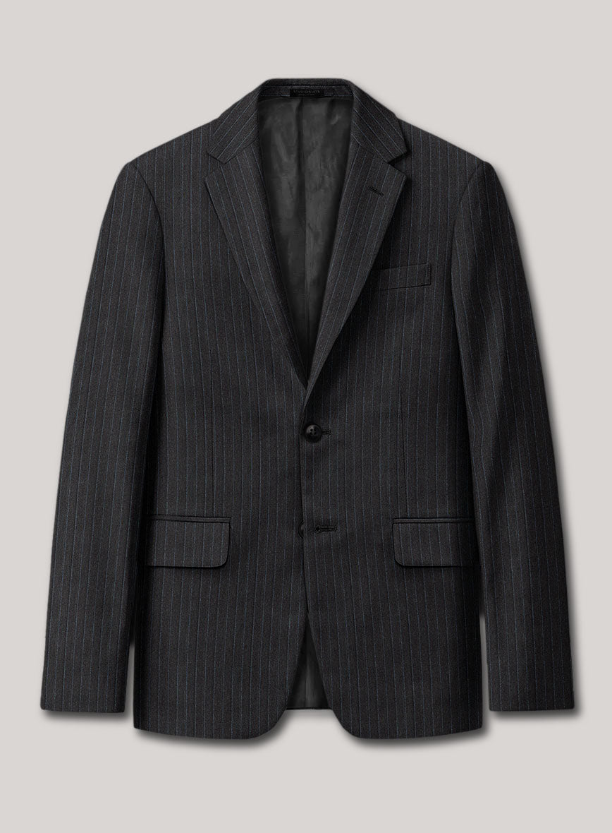 VBC Perennial Dark Gray Pinstripe Wool Jacket - StudioSuits