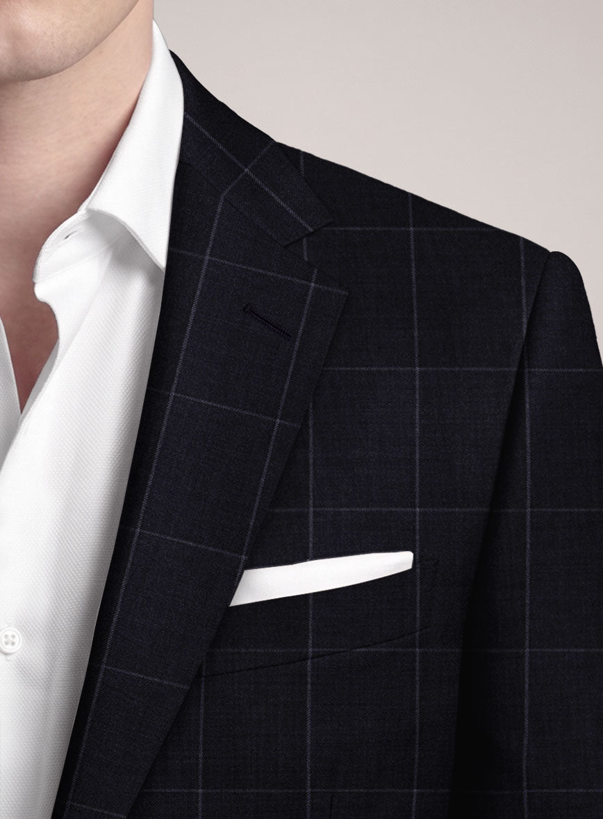 VBC Perennial Deep Indigo Windowpane Wool Jacket - StudioSuits