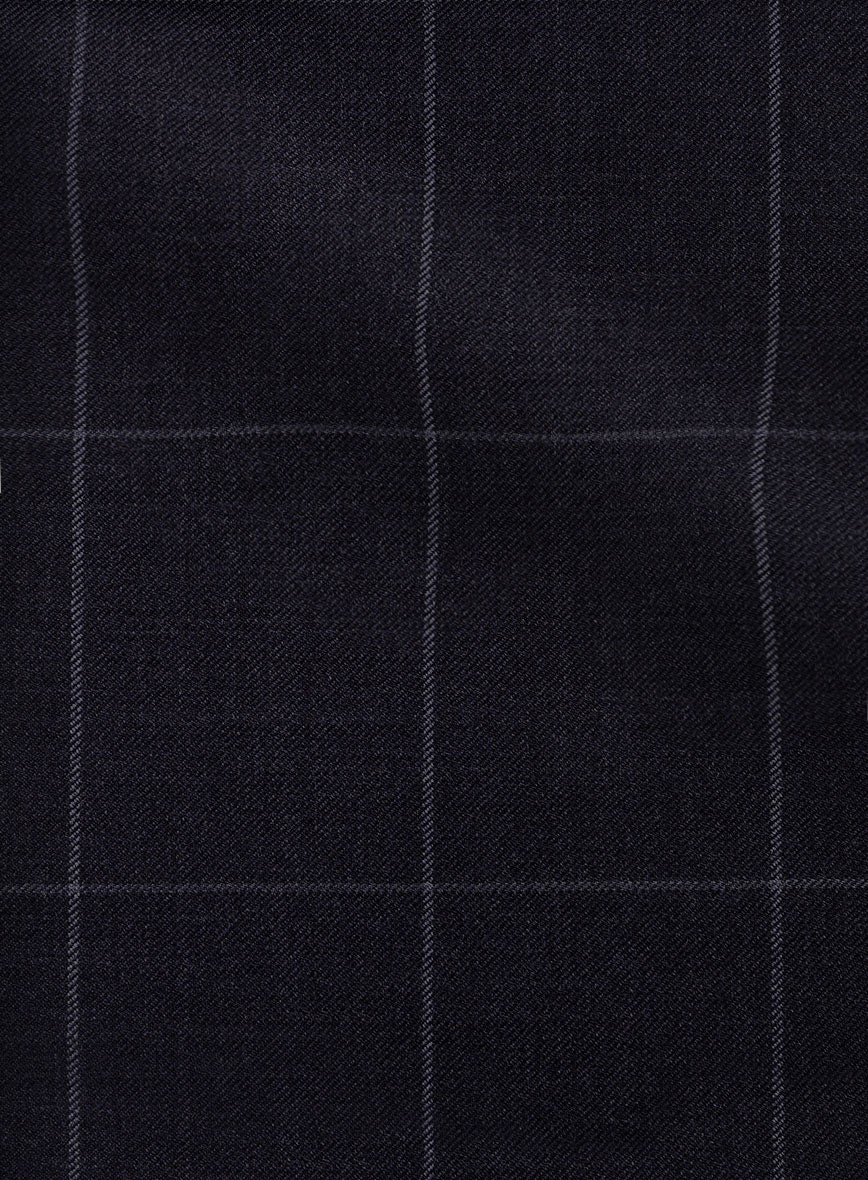 VBC Perennial Deep Indigo Windowpane Wool Jacket - StudioSuits