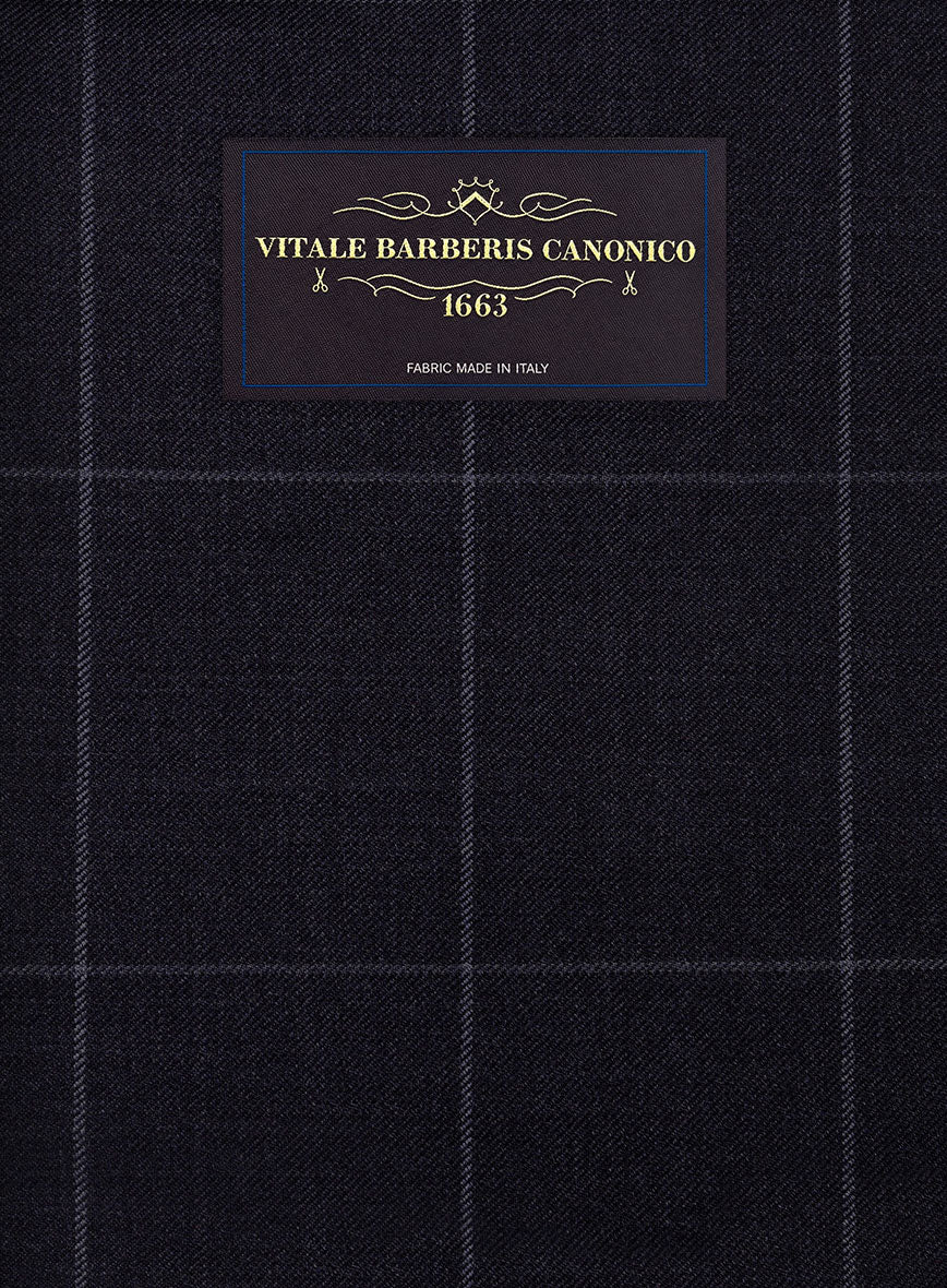 VBC Perennial Deep Indigo Windowpane Wool Pants - StudioSuits